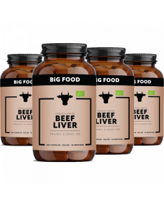 Big Food - Organic Beef Liver  - Gevriesdroogd - 3 + 1 x  180 caps